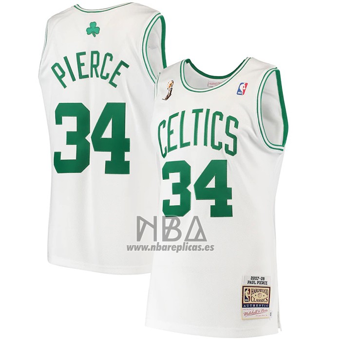 Camiseta Boston Celtics Paul Pierce NO 34 Mitchell & Ness 2007-08 Blanco